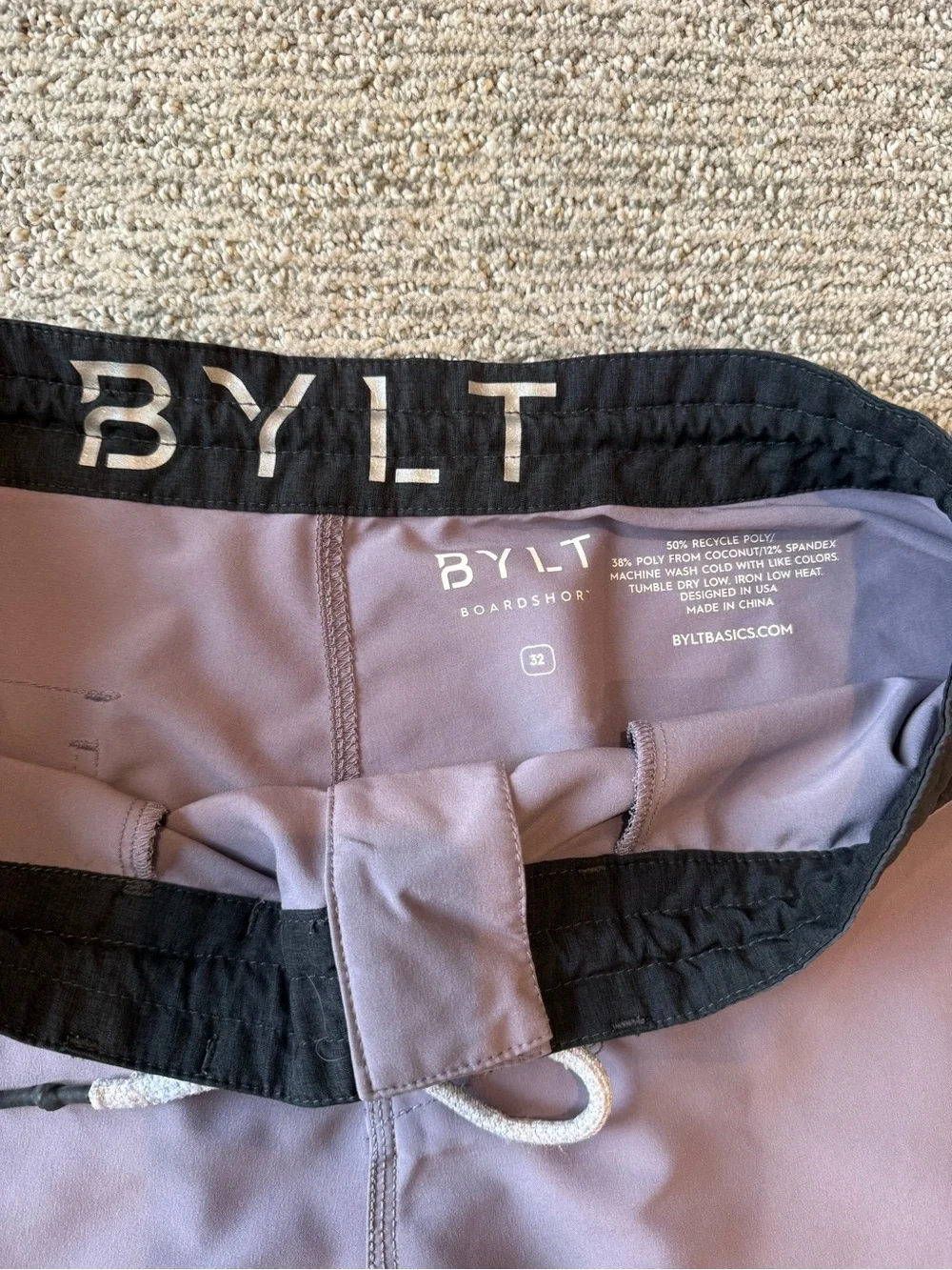 BYLT Purple Men's Board Shorts Swim Drawstring Pockets Size 32‎